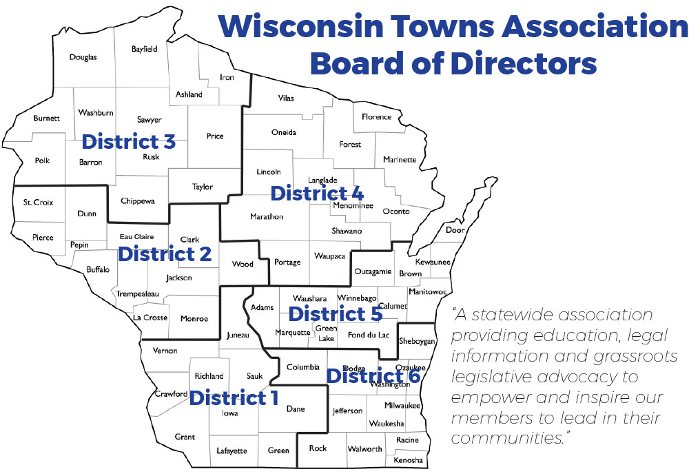 Wisconsin Towns Association District Map